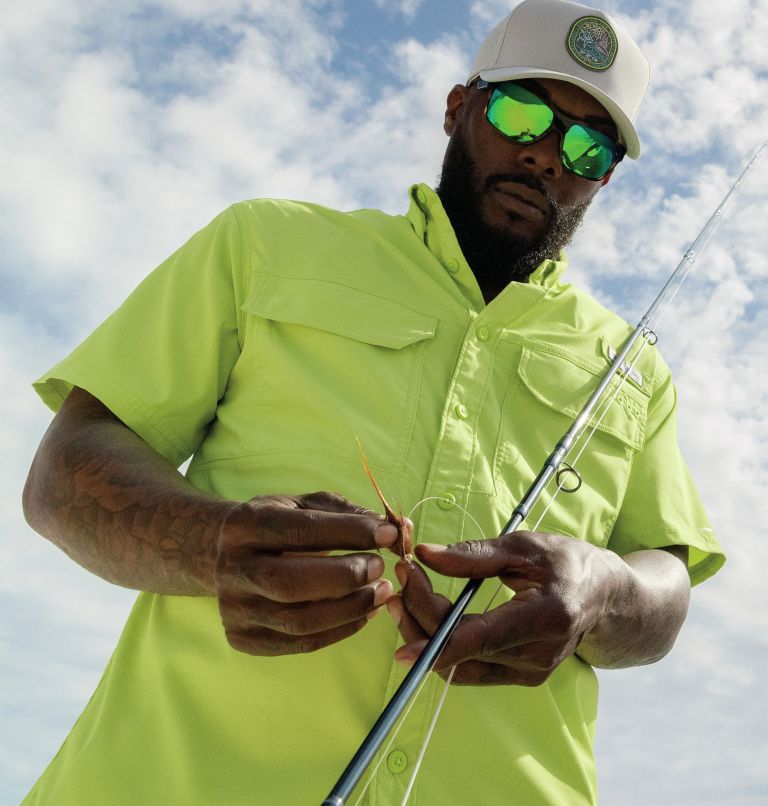 Skiff Guide II Short Sleeve Shirt | 307 | L, Color: Voltage, image 10