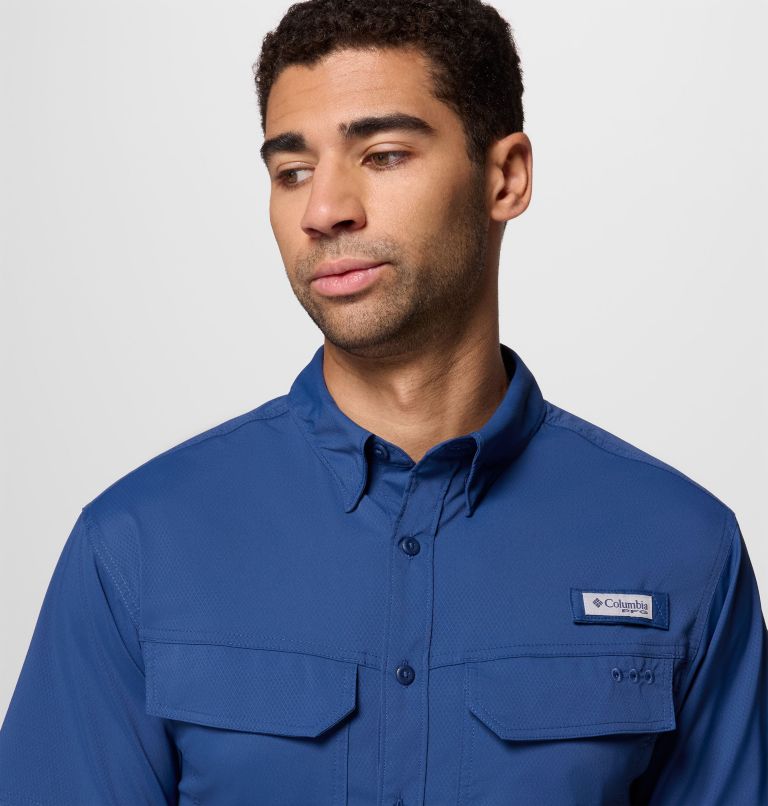 Men's PFG Skiff Guide II Short Sleeve Shirt, Color: Carbon, image 5