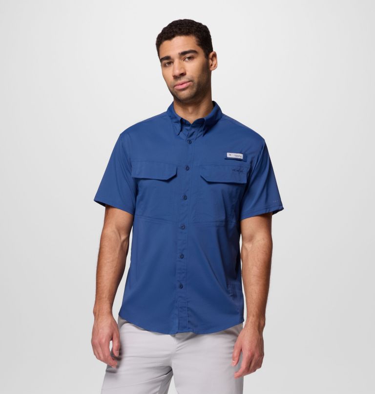 Men's PFG Skiff Guide II Short Sleeve Shirt, Color: Carbon, image 1