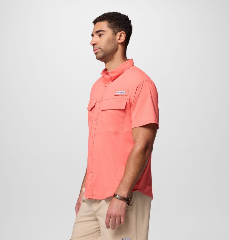 Men's PFG Skiff Guide II Short Sleeve Shirt, Color: Melonade, image 4