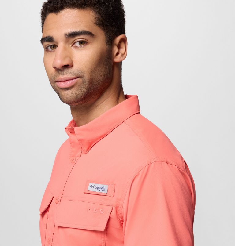Men's PFG Skiff Guide II Short Sleeve Shirt, Color: Melonade, image 5