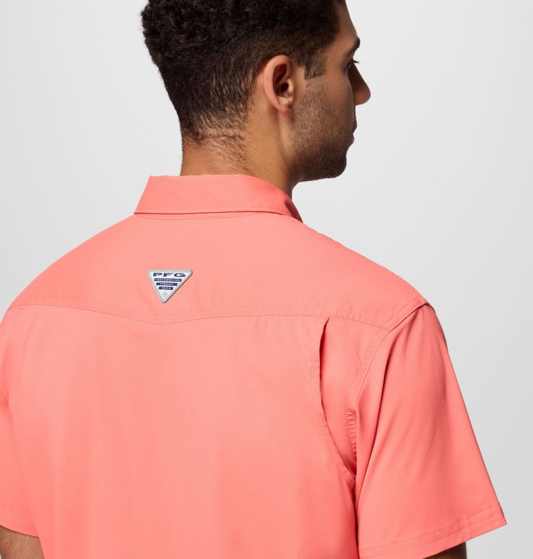 Men's PFG Skiff Guide II Short Sleeve Shirt, Color: Melonade, image 8