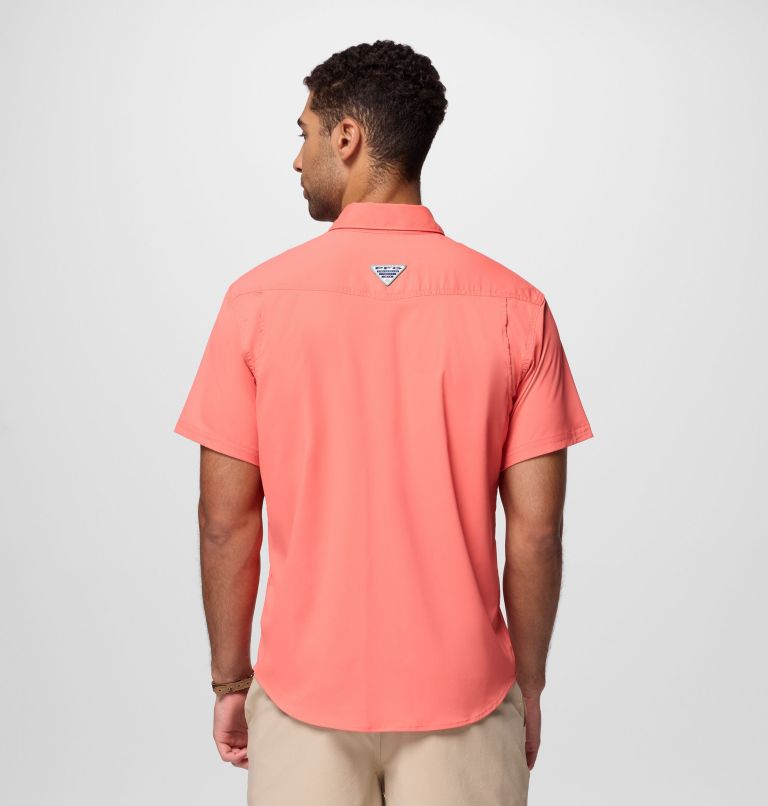 Men's PFG Skiff Guide II Short Sleeve Shirt, Color: Melonade, image 3