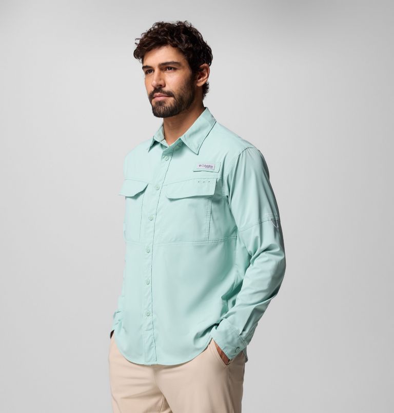 Skiff Guide II Long Sleeve Shirt | 357 | M, Color: Misty Jade, image 4