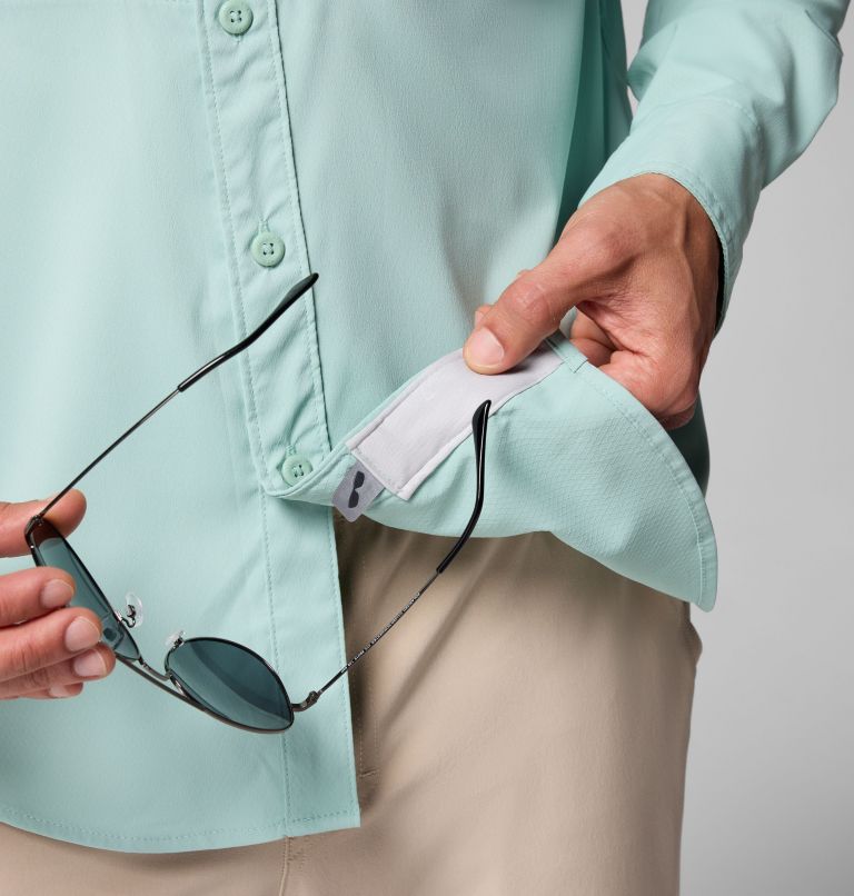 Skiff Guide II Long Sleeve Shirt | 357 | M, Color: Misty Jade, image 7