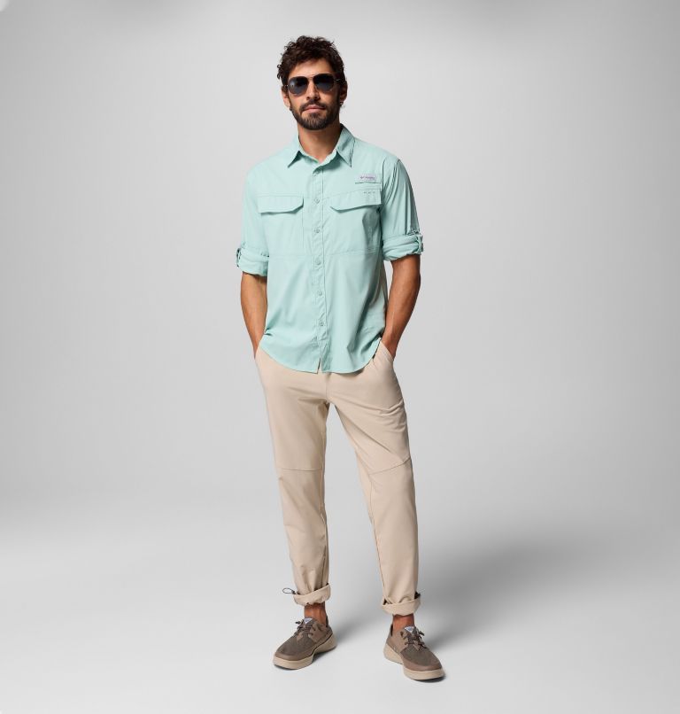 Skiff Guide II Long Sleeve Shirt | 357 | M, Color: Misty Jade, image 2
