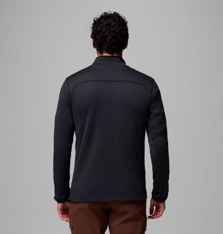 Men's Essential Hike Grid Fleece Half Zip Jacket, Color: Black, image 3
