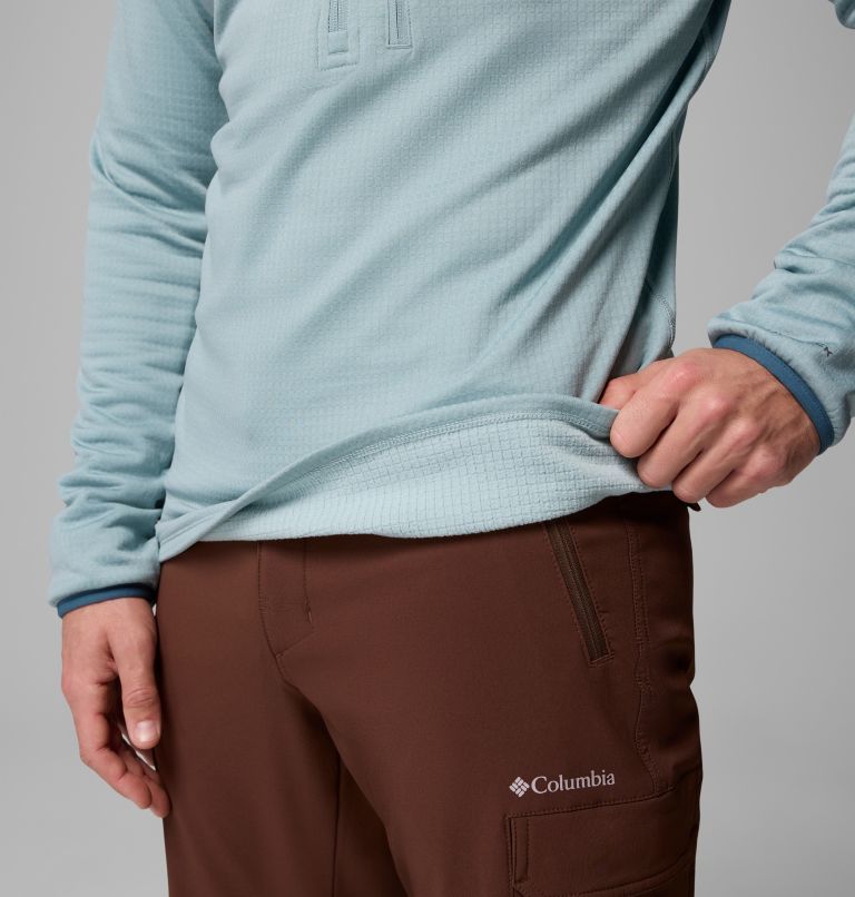 Men's Essential Hike Grid Fleece Half Zip Jacket, Color: Crushed Blue, image 6