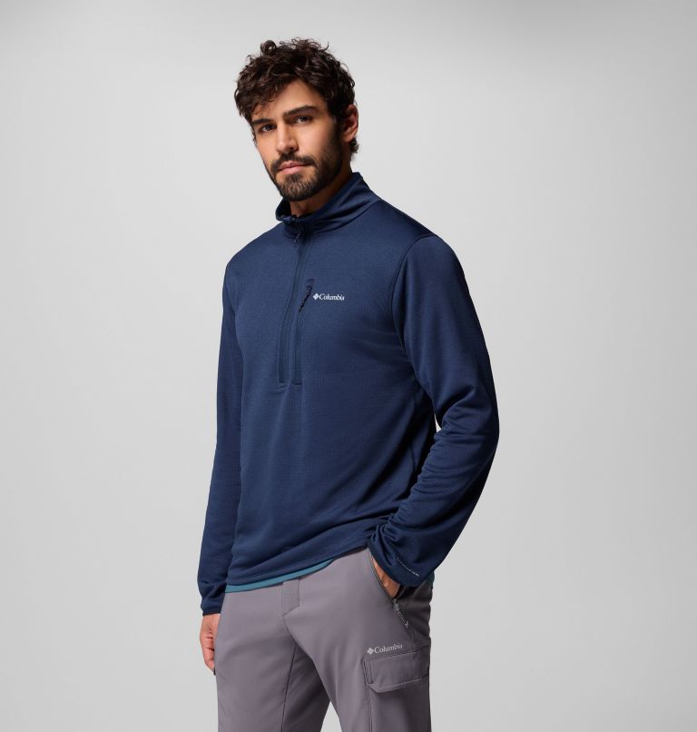 Essential Hike Grid Fleece Half Zip | 464 | XL, Color: Collegiate Navy, image 4