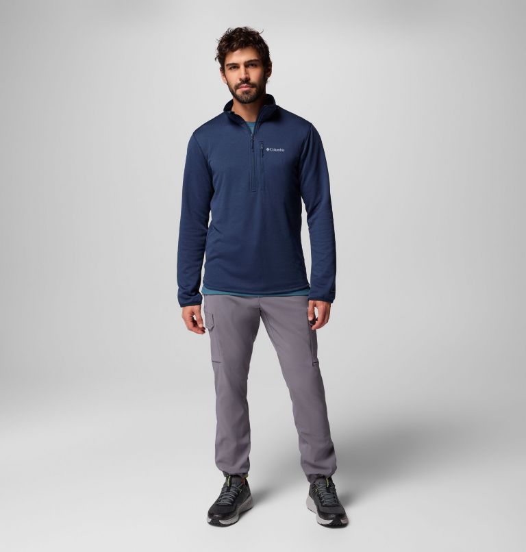 Essential Hike Grid Fleece Half Zip | 464 | XL, Color: Collegiate Navy, image 2