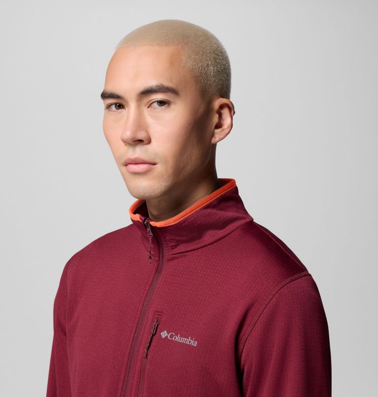 Essential Hike Grid Fleece Half Zip | 624 | L, Color: Rich Wine, image 5