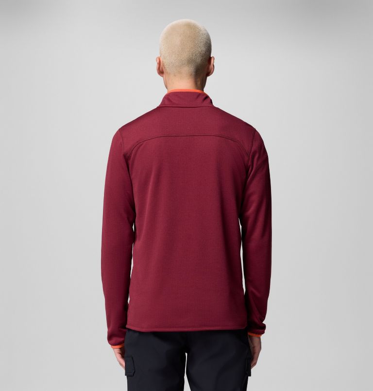 Essential Hike Grid Fleece Half Zip | 624 | L, Color: Rich Wine, image 3