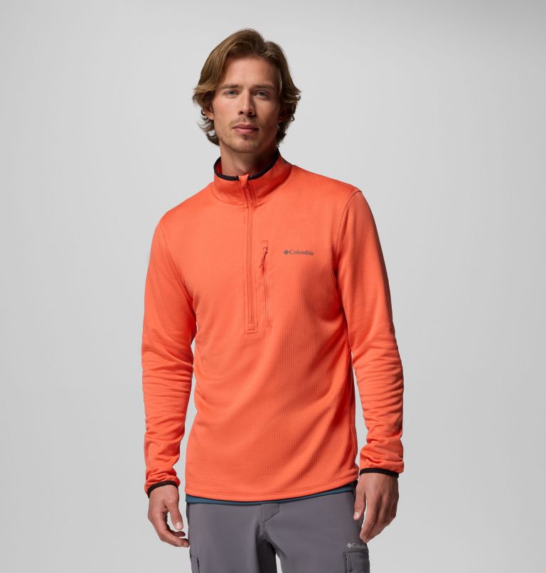 Essential Hike Grid Fleece Half Zip | 864 | XS, Color: Zing, image 1