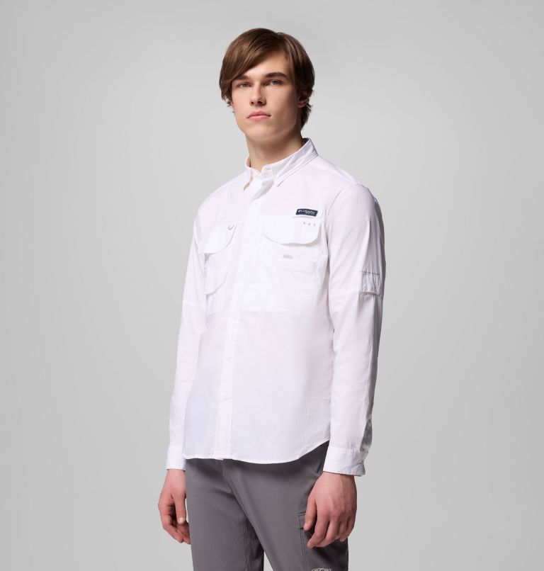 Men's PFG Bonehead Elite Long Sleeve Shirt, Color: White, image 4
