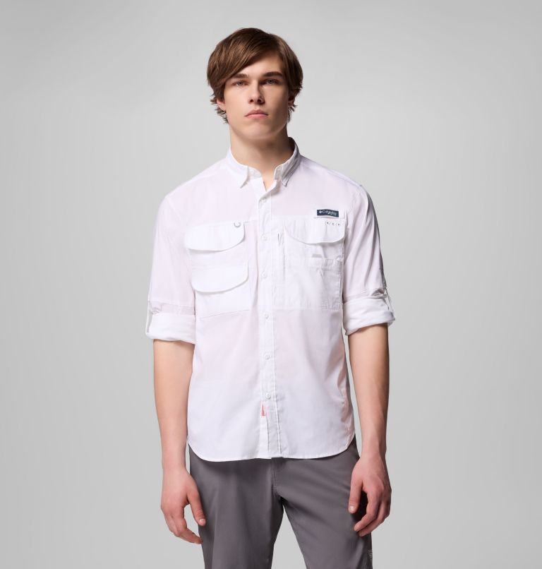 Men's PFG Bonehead Elite Long Sleeve Shirt, Color: White, image 5