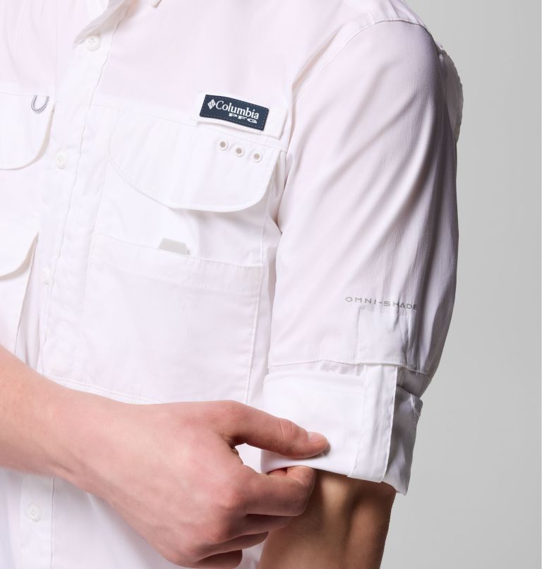 Men's PFG Bonehead Elite Long Sleeve Shirt, Color: White, image 6