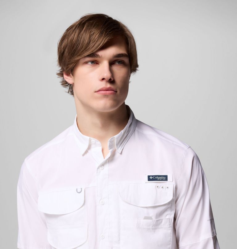 Men's PFG Bonehead Elite Long Sleeve Shirt, Color: White, image 7