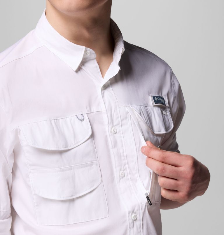Men's PFG Bonehead Elite Long Sleeve Shirt, Color: White, image 9