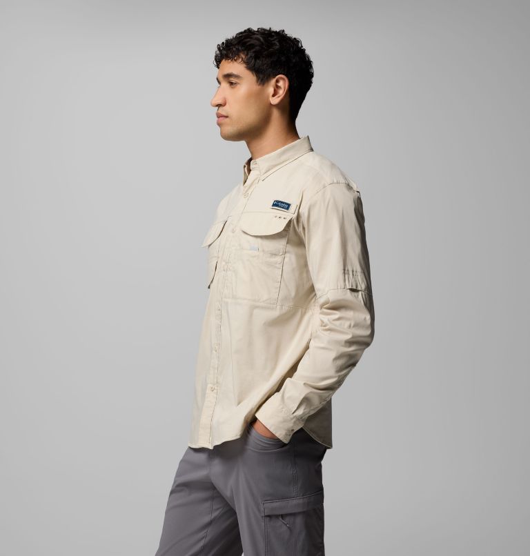 Men's PFG Bonehead Elite Long Sleeve Shirt, Color: Fossil, image 4
