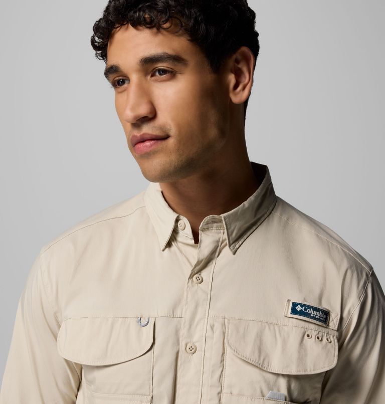 Men's PFG Bonehead Elite Long Sleeve Shirt, Color: Fossil, image 7