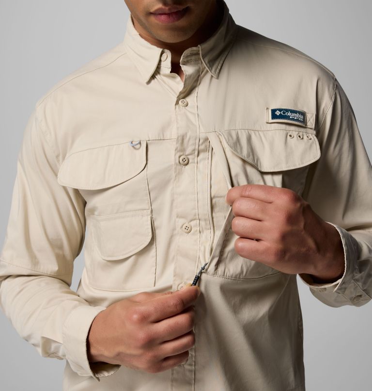 Men's PFG Bonehead Elite Long Sleeve Shirt, Color: Fossil, image 10