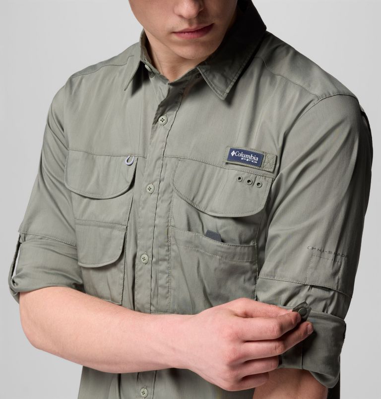 Men's PFG Bonehead Elite Long Sleeve Shirt, Color: Cypress, image 7
