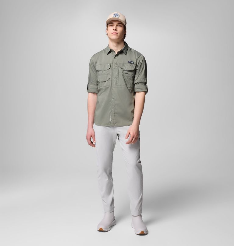 Men's PFG Bonehead Elite Long Sleeve Shirt, Color: Cypress, image 2