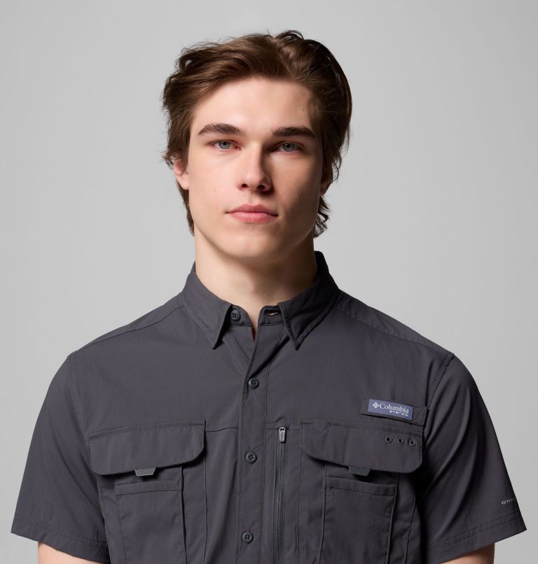 Men's PFG Bahama Elite Short Sleeve Shirt, Color: Shark, image 5