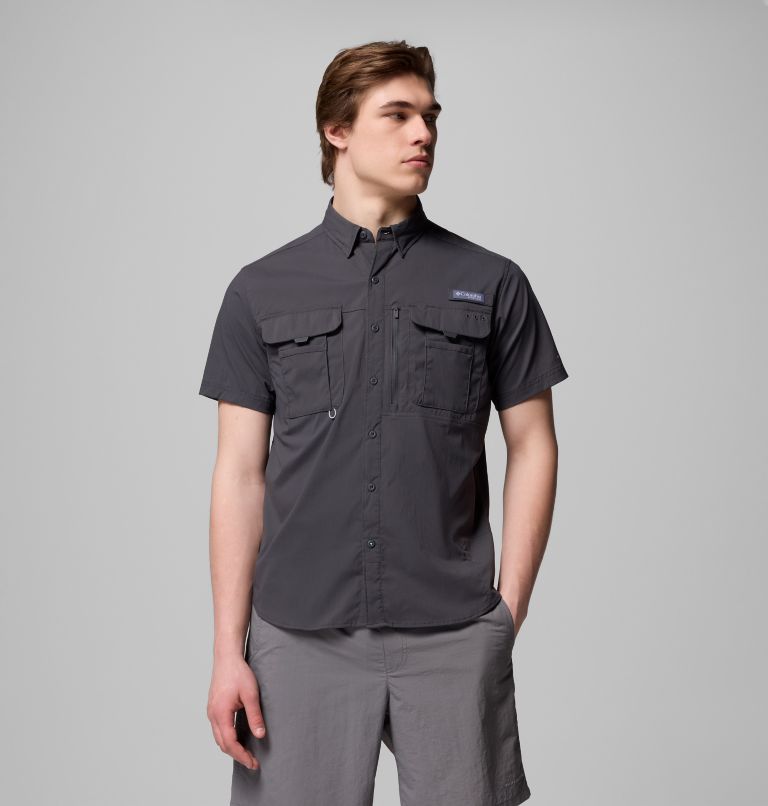Men's PFG Bahama Elite Short Sleeve Shirt, Color: Shark, image 1