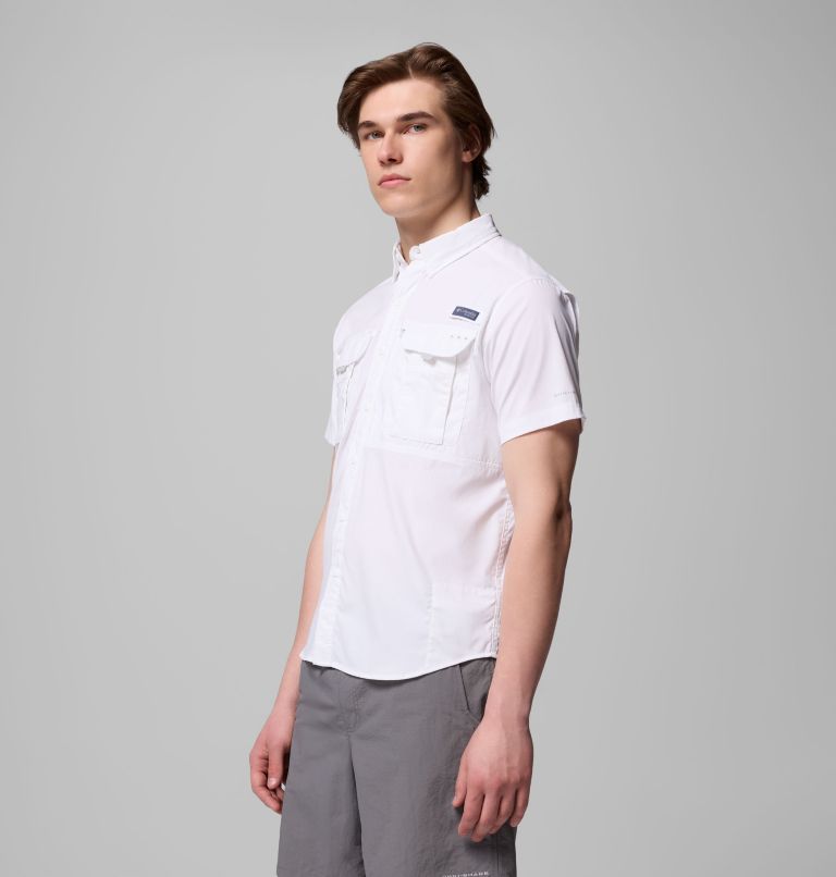 Men's PFG Bahama Elite Short Sleeve Shirt, Color: White, image 4