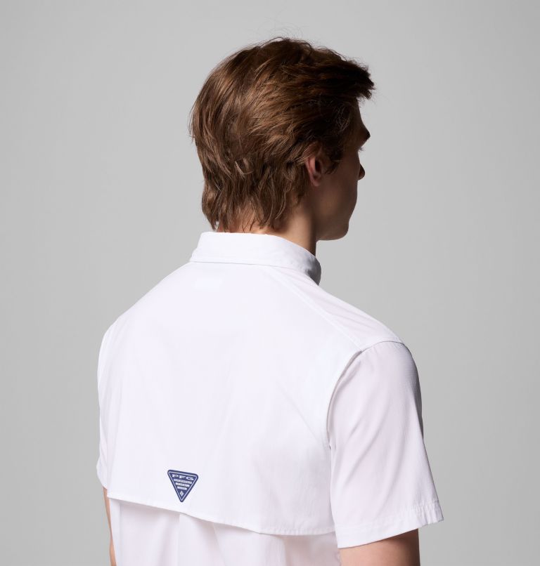 Men's PFG Bahama Elite Short Sleeve Shirt, Color: White, image 9