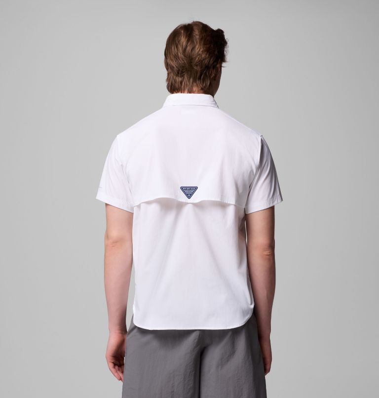 Men's PFG Bahama Elite Short Sleeve Shirt, Color: White, image 3