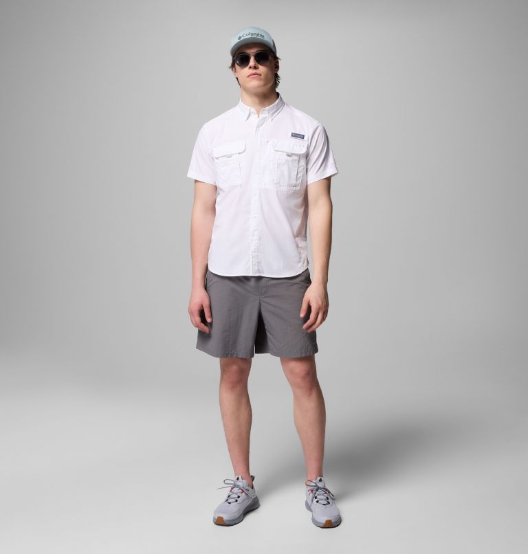 Men's PFG Bahama Elite Short Sleeve Shirt, Color: White, image 2