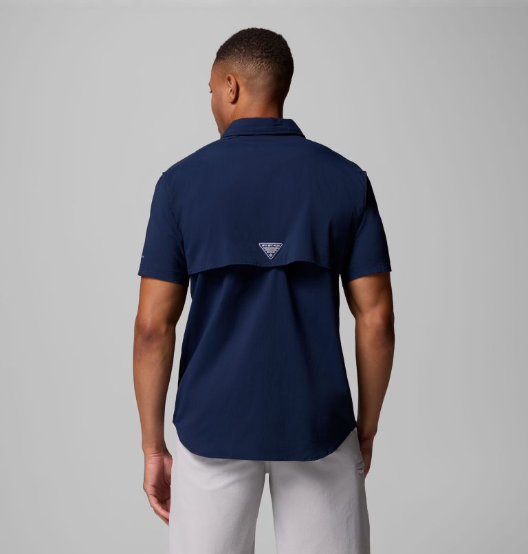 Men's PFG Bahama Elite Short Sleeve Shirt, Color: Collegiate Navy, image 3