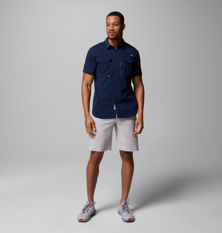Men's PFG Bahama Elite Short Sleeve Shirt, Color: Collegiate Navy, image 2