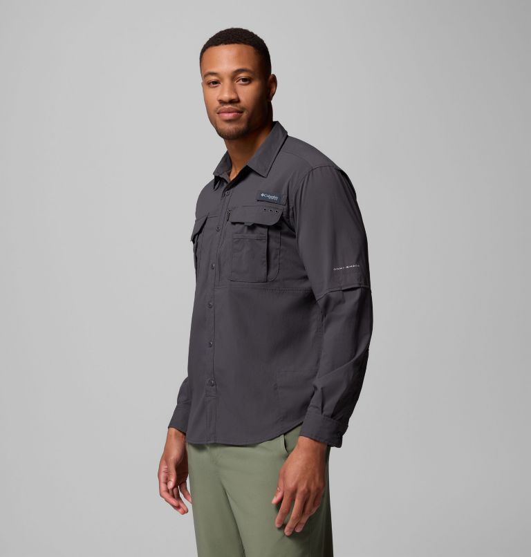 Men's PFG Bahama Elite Long Sleeve Shirt, Color: Shark, image 4