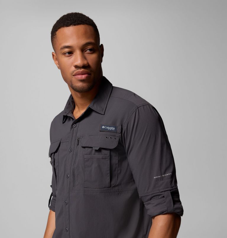 Men's PFG Bahama Elite Long Sleeve Shirt, Color: Shark, image 7