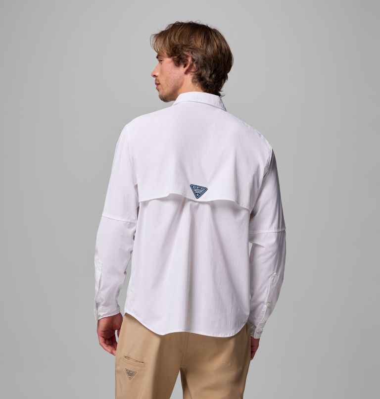 Men's PFG Bahama Elite Long Sleeve Shirt, Color: White, image 3
