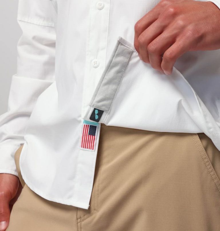 Men's PFG Bahama Elite Long Sleeve Shirt, Color: White