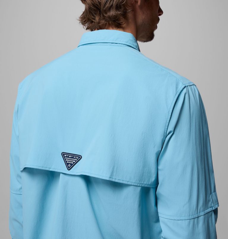 Men's PFG Bahama Elite Long Sleeve Shirt, Color: Vintage Blue, image 8