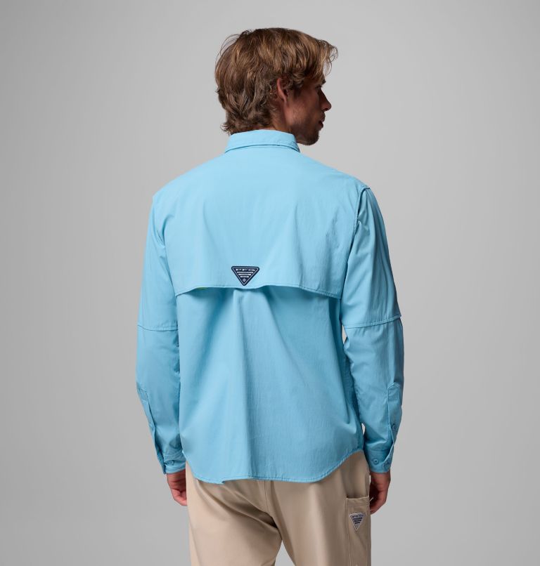 Men's PFG Bahama Elite Long Sleeve Shirt, Color: Vintage Blue, image 3