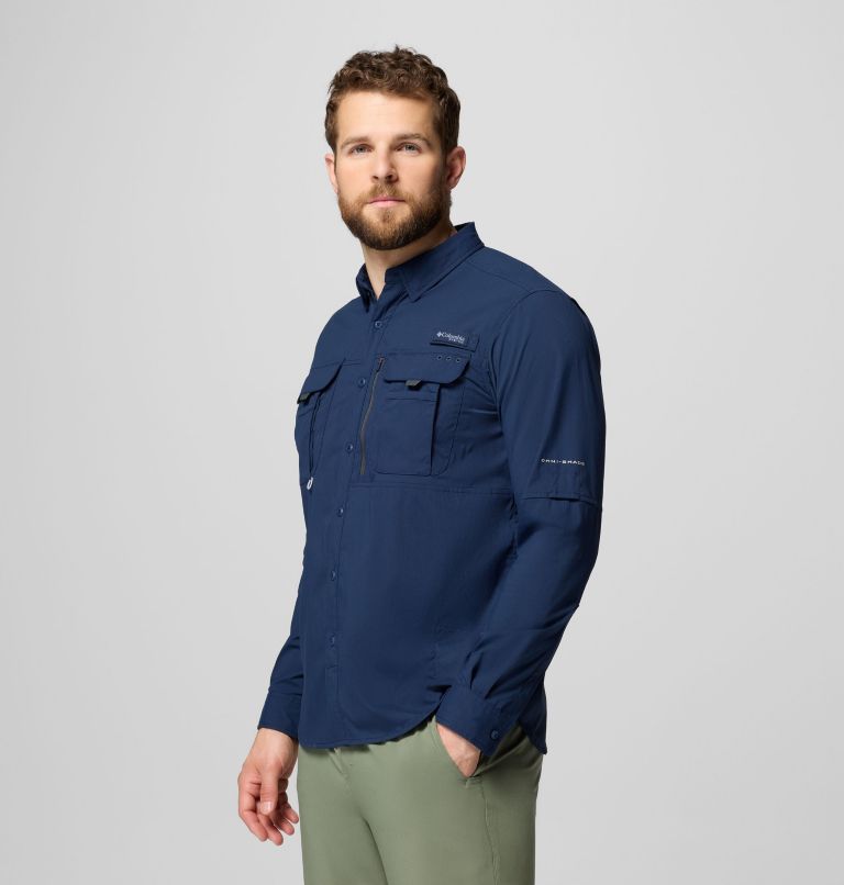 Men's PFG Bahama Elite Long Sleeve Shirt, Color: Collegiate Navy, image 4