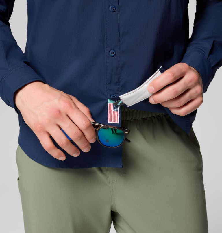 Men's PFG Bahama Elite Long Sleeve Shirt, Color: Collegiate Navy, image 8