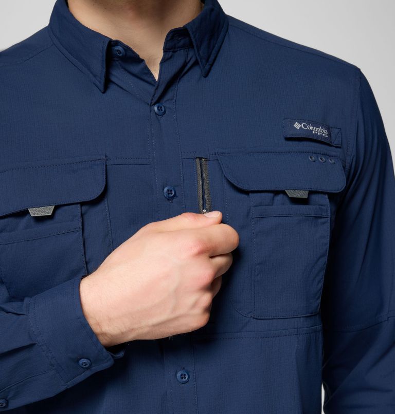 Men's PFG Bahama Elite Long Sleeve Shirt, Color: Collegiate Navy, image 11