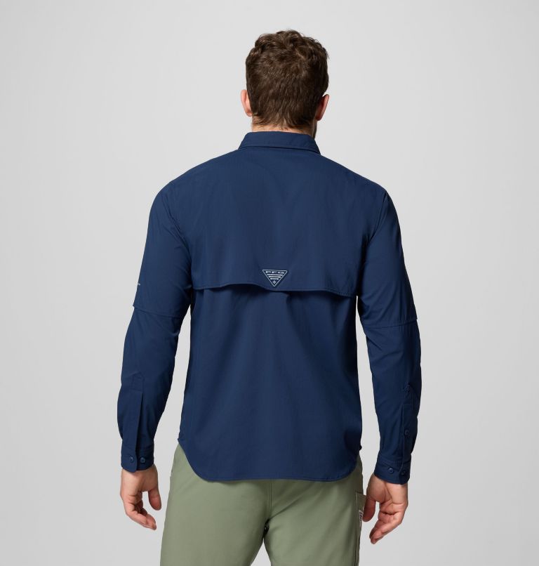 Men's PFG Bahama Elite Long Sleeve Shirt, Color: Collegiate Navy, image 3