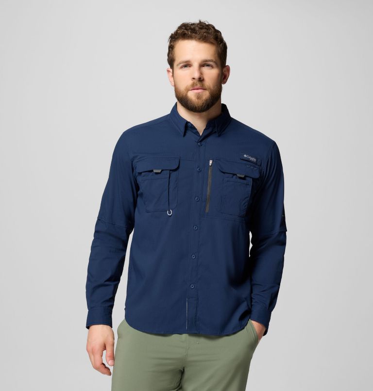Men's PFG Bahama Elite Long Sleeve Shirt, Color: Collegiate Navy, image 1