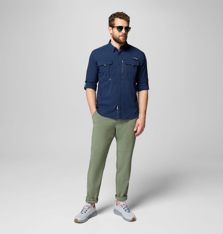 Men's PFG Bahama Elite Long Sleeve Shirt, Color: Collegiate Navy, image 2