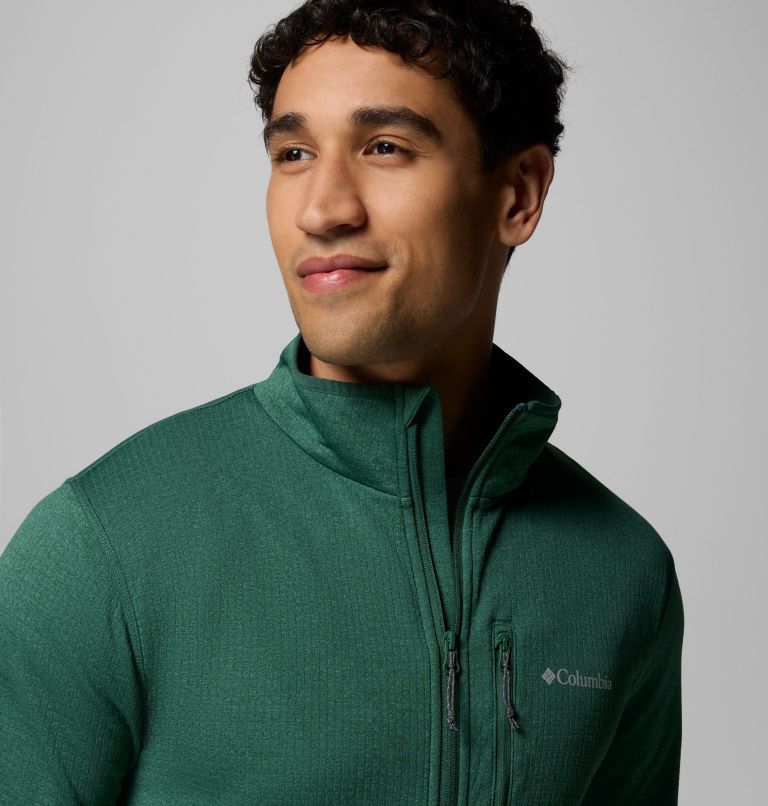Essential Hike Grid Fleece Full Zip | 375 | S, Color: Rain Forest, image 7