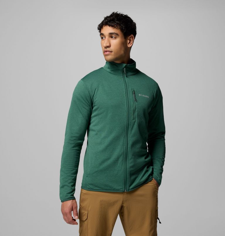 Essential Hike Grid Fleece Full Zip | 375 | S, Color: Rain Forest, image 1