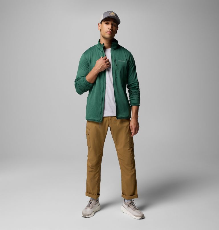 Essential Hike Grid Fleece Full Zip | 375 | S, Color: Rain Forest, image 2